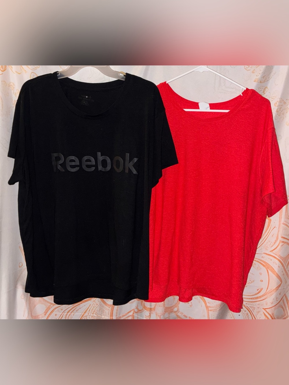 Reebok Black Tee with Bright Orange T‑Shirt Duo